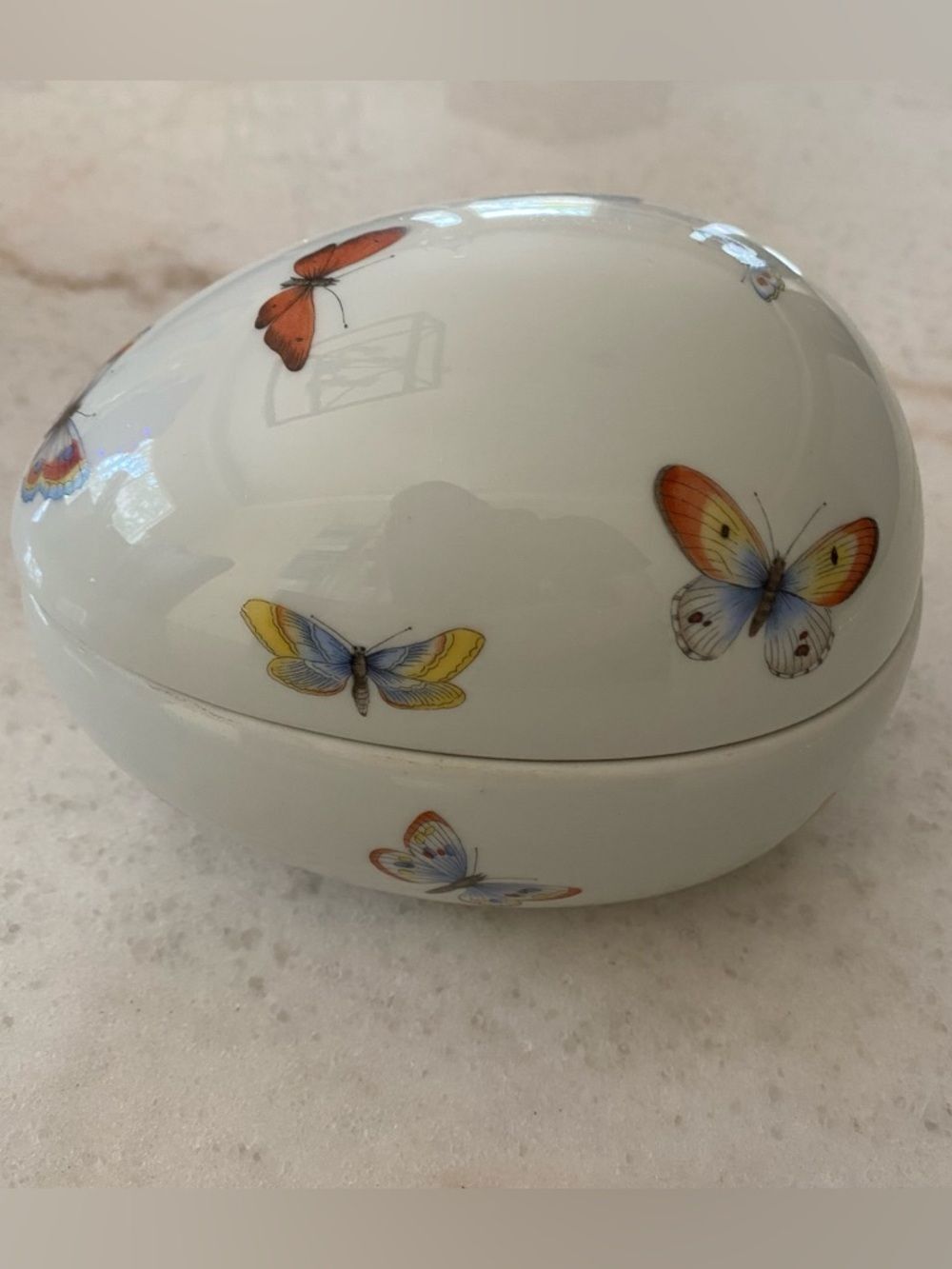Vintage Porcelain Limoges France Butterfly Egg Dish
